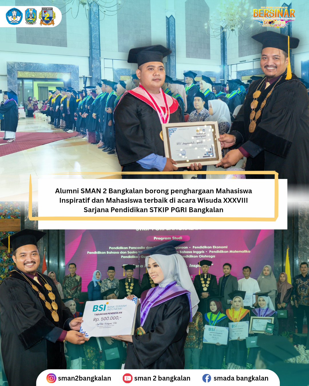 Alumni SMADA borong prestasi sebagai peraih IPK tertinggi dan mahasiswa Inspiratif