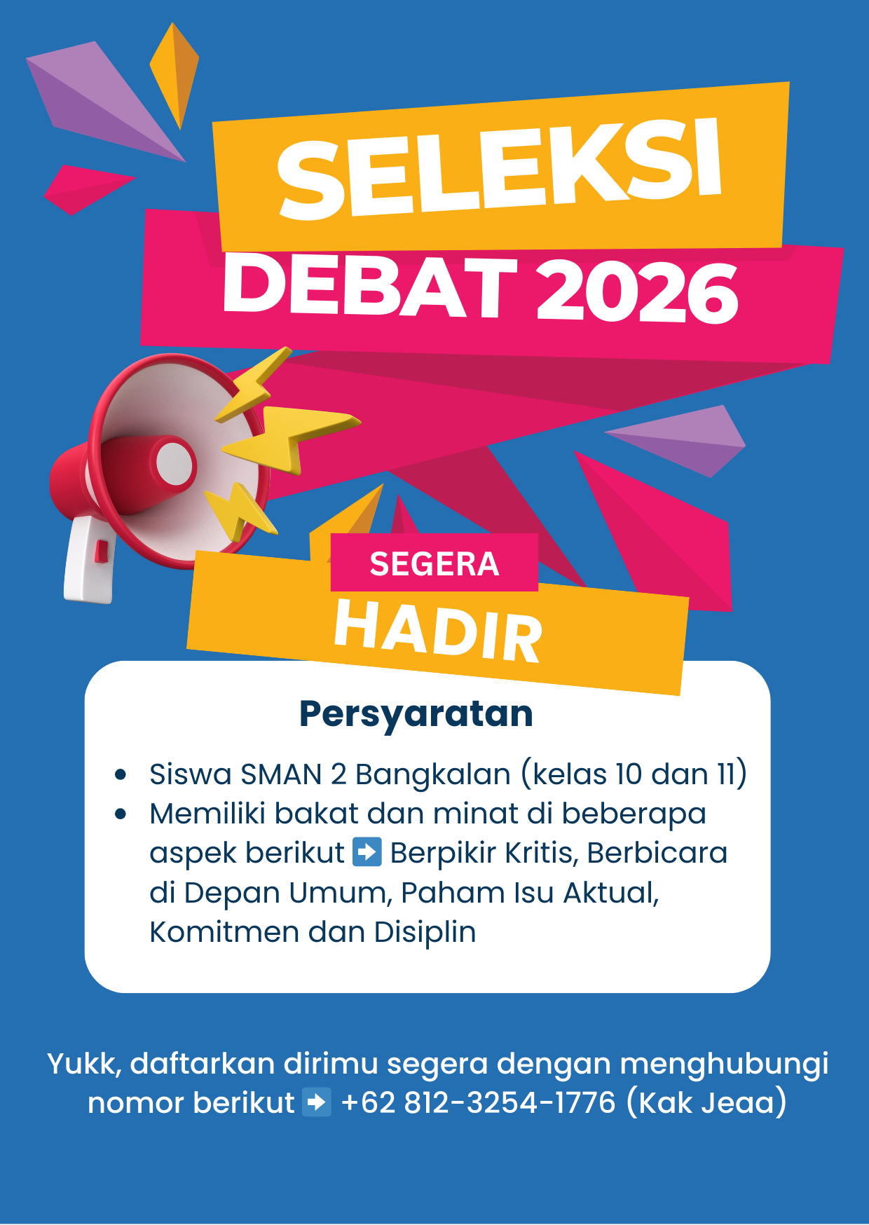 SELEKSI LOMBA DEBAT SMAN 2 BANGKALAN 2026