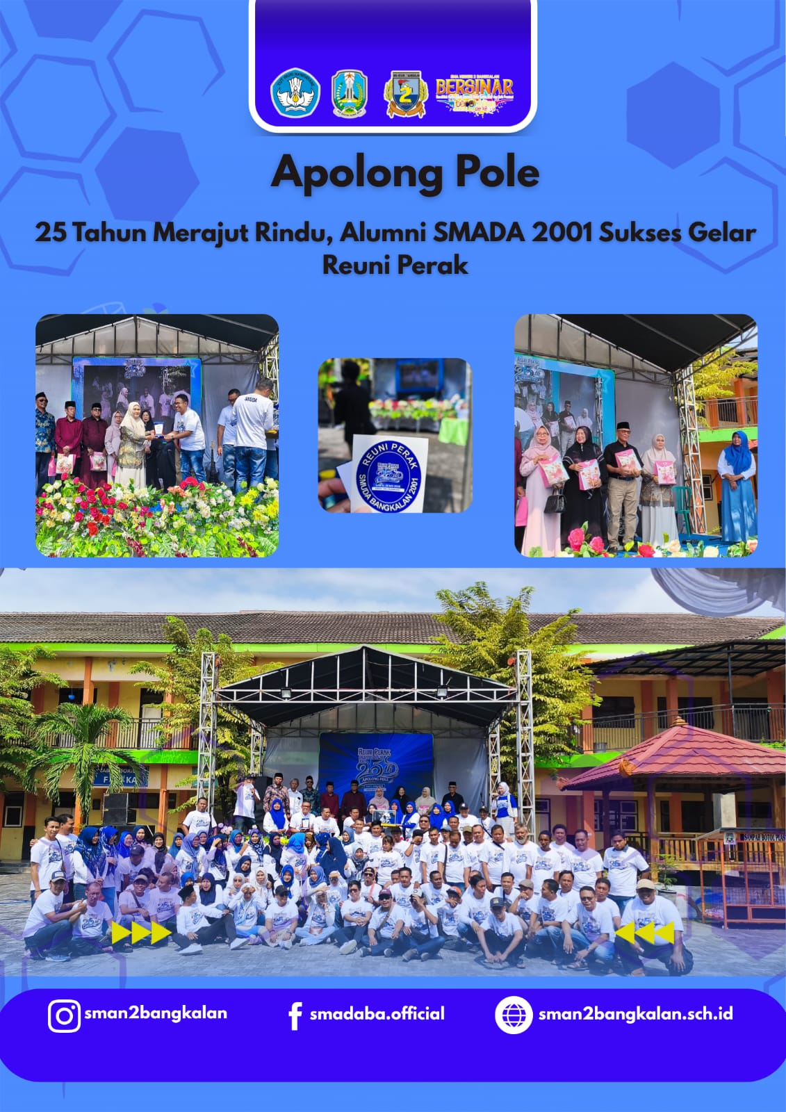 25 Tahun Merajut Rindu, Alumni SMADA 2001 Sukses Gelar Reuni Perak "Apolong Pole"