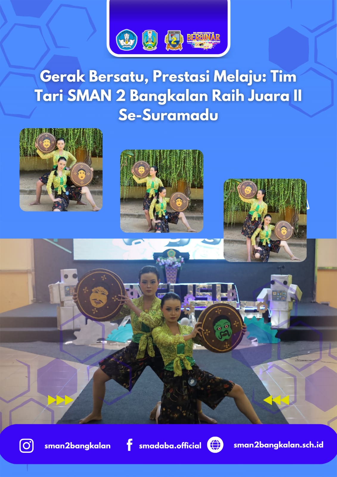 Gerak Bersatu, Prestasi Melaju: Tim Tari SMAN 2 Bangkalan Raih Juara II Se-Suramadu